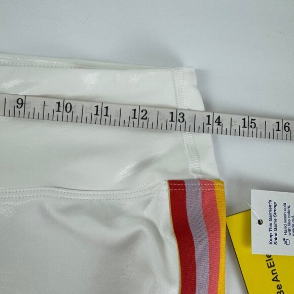 EleVen by Venus Williams NEW Candy Dreams Biker White Foil Women Lrg Activewear - Picture 10 of 10